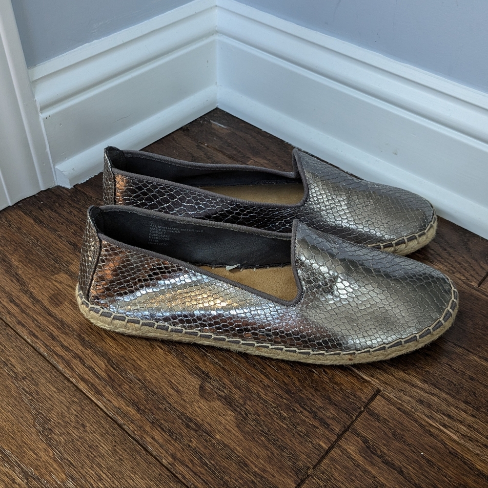 DV by Dolce Vita Tia Metallic Espadrille Slip On Loafer Shoes 8